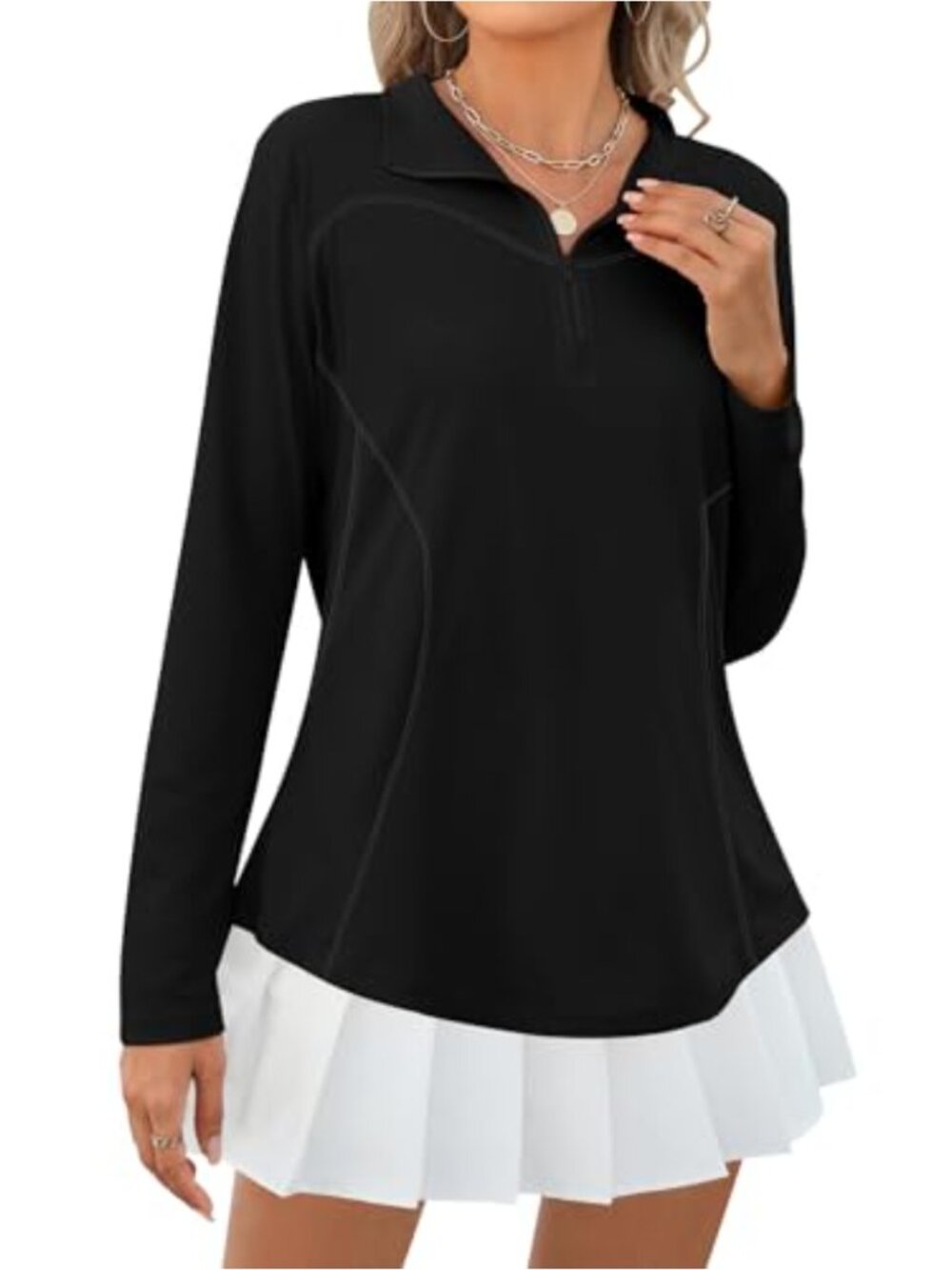 Womens Long Sleeve Quarter Zip Pullover UPF 50+ Golf Hiking Shirt